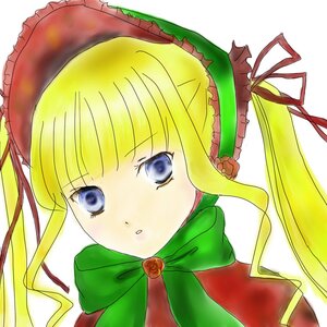 Rating: Safe Score: 0 Tags: 1girl :o auto_tagged blonde_hair blue_eyes blush bonnet bow bowtie dress flower frills green_bow image long_hair looking_at_viewer ribbon rose shinku simple_background solo twintails white_background User: admin
