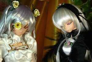 Rating: Safe Score: 0 Tags: 2girls doll dress flower lips long_hair looking_at_viewer multiple_dolls multiple_girls rose silver_hair suigintou tagme User: admin