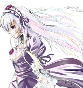 Rating: Safe Score: 0 Tags: 1girl asa_(swallowtail) bangs black_ribbon dress flower frills gothic_lolita hairband image juliet_sleeves lolita_fashion lolita_hairband long_hair long_sleeves lowres photoshop_(medium) profile puffy_sleeves red_eyes ribbon rose rozen_maiden silver_hair simple_background solo suigintou very_long_hair white_background User: admin