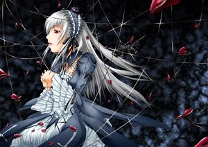 Rating: Safe Score: 0 Tags: 1girl black_dress black_wings dress flower frilled_sleeves frills hairband image juliet_sleeves long_hair long_sleeves petals puffy_sleeves red_eyes ribbon rose rose_petals silver_hair solo suigintou wings User: admin