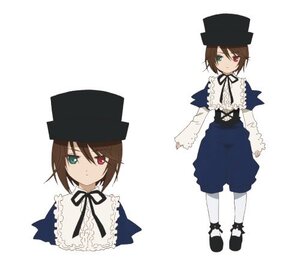 Rating: Safe Score: 0 Tags: 1girl black_ribbon blue_dress blush brown_hair dress frills green_eyes hat heterochromia image long_sleeves looking_at_viewer multiple_views red_eyes ribbon short_hair solo souseiseki standing suiseiseki white_background User: admin