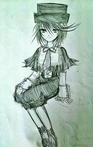 Rating: Safe Score: 0 Tags: 1girl capelet closed_mouth frills full_body hat image looking_at_viewer monochrome nagae_iku ribbon shoes short_hair skirt smile solo souseiseki standing User: admin