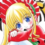 Rating: Safe Score: 0 Tags: 1girl blonde_hair blue_eyes blush bow image long_hair marker_(medium) shinku simple_background solo twintails User: admin