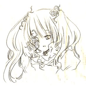 Rating: Safe Score: 0 Tags: 1girl flower hair_flower hair_ornament image kirakishou long_hair monochrome rose solo striped thorns upper_body white_rose User: admin