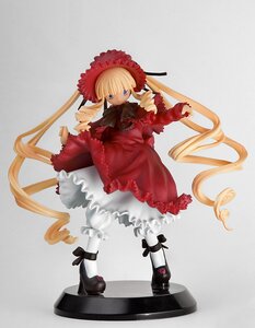 Rating: Safe Score: 0 Tags: 1girl blonde_hair blue_eyes bonnet bow bowtie doll dress drill_hair frills full_body long_hair long_sleeves looking_at_viewer red_dress shinku shoes solo standing twintails very_long_hair white_legwear User: admin