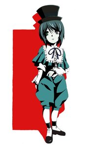 Rating: Safe Score: 0 Tags: 1girl black_footwear frills full_body green_dress hat image long_sleeves looking_at_viewer shoes short_hair simple_background solo souseiseki standing top_hat white_legwear User: admin