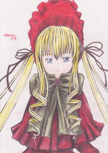 Rating: Safe Score: 0 Tags: 1girl blonde_hair blue_eyes bonnet bow bowtie drill_hair flower image long_hair long_sleeves looking_at_viewer marker_(medium) pink_flower pink_rose red_dress ringlets rose shinku sidelocks simple_background solo traditional_media twin_drills twintails upper_body white_background User: admin