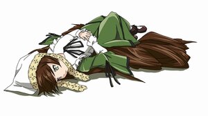 Rating: Safe Score: 0 Tags: 1girl apron auto_tagged braid brown_hair dress frills full_body green_dress green_eyes image long_hair long_sleeves looking_at_viewer ribbon solo striped striped_background suiseiseki vertical_stripes User: admin