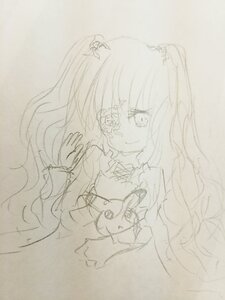 Rating: Safe Score: 0 Tags: 1girl dress frills hair_ornament image kirakishou long_hair monochrome sketch smile solo tears traditional_media User: admin