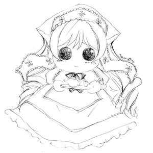 Rating: Safe Score: 0 Tags: 1girl animal_ears auto_tagged blush cat_ears chibi dress greyscale image long_sleeves looking_at_viewer monochrome simple_background smile solo suiseiseki white_background User: admin