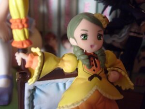 Rating: Safe Score: 0 Tags: 1girl blurry depth_of_field doll dress drill_hair green_eyes green_hair hair_ornament kanaria long_sleeves looking_at_viewer photo solo twin_drills wide_sleeves User: admin