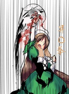 Rating: Safe Score: 0 Tags: 1girl auto_tagged blood brown_hair dress frills green_dress image long_hair long_sleeves open_mouth red_eyes solo suiseiseki very_long_hair User: admin