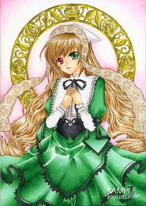 Rating: Safe Score: 0 Tags: 1girl blonde_hair brown_hair dress frills green_dress green_eyes heterochromia image long_hair long_sleeves looking_at_viewer marker_(medium) red_eyes smile solo suiseiseki traditional_media very_long_hair User: admin