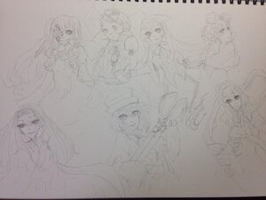 Rating: Safe Score: 0 Tags: dress hat image long_hair monochrome multiple multiple_girls short_hair sketch smile tagme User: admin