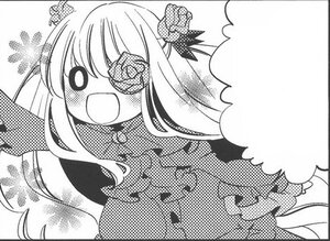 Rating: Safe Score: 0 Tags: 1girl :d barasuishou flower greyscale hair_ornament image long_hair monochrome open_mouth smile solo upper_body User: admin