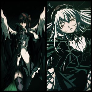 Rating: Safe Score: 0 Tags: 1girl black_wings bow checkered checkered_floor dress image long_hair long_sleeves ribbon solo suigintou wings User: admin