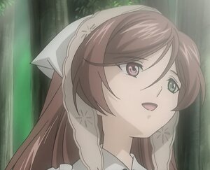 Rating: Safe Score: 0 Tags: 1girl brown_hair face forest head_scarf image long_hair looking_at_viewer nature open_mouth outdoors smile solo suiseiseki User: admin
