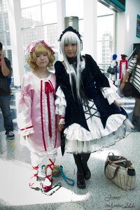 Rating: Safe Score: 0 Tags: 6+girls blonde_hair blurry depth_of_field dress frills hat lolita_fashion multiple_cosplay multiple_girls photo short_hair tagme User: admin