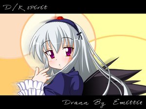 Rating: Safe Score: 0 Tags: 1girl blush dress frilled_sleeves frills hairband image letterboxed long_hair long_sleeves looking_at_viewer parted_lips silver_hair solo suigintou wings yellow_background User: admin