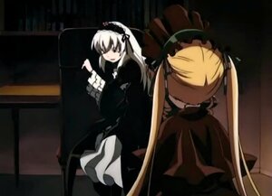 Rating: Safe Score: 0 Tags: 2girls black_dress blonde_hair dress frills gothic_lolita hairband image lolita_fashion lolita_hairband long_hair long_sleeves multiple_girls pair ribbon shinku silver_hair sitting suigintou twintails very_long_hair wings User: admin