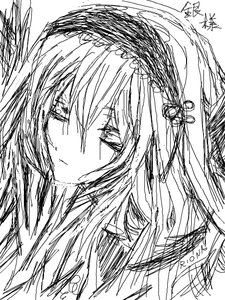 Rating: Safe Score: 0 Tags: 1girl bangs closed_mouth dated eyebrows_visible_through_hair greyscale hair_between_eyes hair_ornament image long_hair looking_at_viewer monochrome signature sketch solo suigintou white_background User: admin