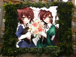 Rating: Safe Score: 0 Tags: 2girls brown_hair dress flower frills green_dress green_eyes heterochromia image long_sleeves looking_at_viewer multiple_girls pair plant red_eyes rose short_hair siblings sisters smile souseiseki suiseiseki twins watering_can User: admin