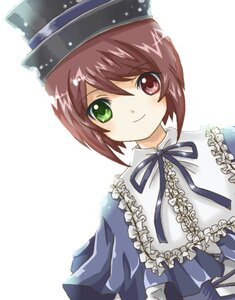Rating: Safe Score: 0 Tags: 1girl blue_neckwear blush brown_hair frills green_eyes hat heterochromia image long_sleeves looking_at_viewer red_eyes ribbon short_hair simple_background smile solo souseiseki upper_body white_background User: admin