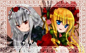 Rating: Safe Score: 0 Tags: 2girls blonde_hair blue_eyes bonnet bow flower image long_hair looking_at_viewer multiple_girls pair red_eyes shinku silver_hair smile suigintou twintails User: admin