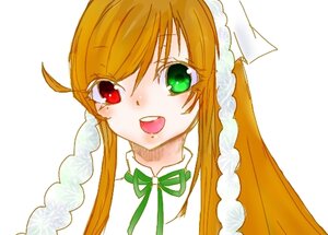 Rating: Safe Score: 0 Tags: 1girl :d braid green_eyes green_ribbon heterochromia image long_hair looking_at_viewer open_mouth red_eyes ribbon simple_background smile solo suiseiseki white_background User: admin