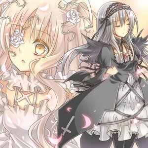 Rating: Safe Score: 0 Tags: 2girls black_dress closed_eyes commentary_request dress eyepatch flower frills hairband image kirakishou long_hair long_sleeves lowres multiple_girls pair petals photoshop_(medium) pink_hair ribbon rose rose_petals rozen_maiden silver_hair suigintou takamiya_ren white_flower white_rose wings yellow_eyes User: admin