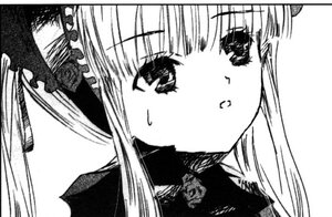 Rating: Safe Score: 0 Tags: 1girl bangs blush closed_mouth greyscale image long_hair looking_at_viewer monochrome shinku simple_background solo white_background User: admin