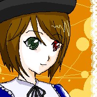 Rating: Safe Score: 0 Tags: 1girl brown_hair closed_mouth hat image orange_background portrait ribbon short_hair smile solo souseiseki User: admin