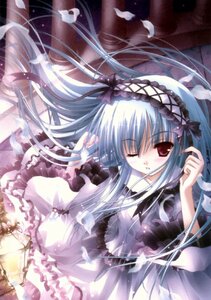 Rating: Safe Score: 0 Tags: 1girl auto_tagged dress feathers floating_hair frills hairband image long_hair long_sleeves one_eye_closed red_eyes solo suigintou very_long_hair User: admin