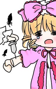 Rating: Safe Score: 0 Tags: 1girl blonde_hair bow bug butterfly chibi dress hair_bow hina_ichigo hinaichigo image insect open_mouth pink_bow pink_dress ribbon simple_background solo tears white_background User: admin