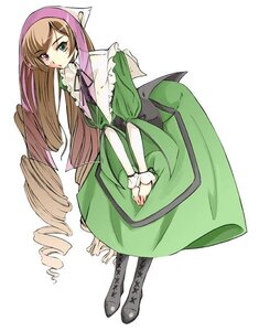 Rating: Safe Score: 0 Tags: 1girl boots brown_hair cross-laced_footwear dress drill_hair full_body green_dress green_eyes heterochromia image long_hair long_sleeves looking_at_viewer red_eyes simple_background solo suiseiseki twin_drills very_long_hair white_background User: admin