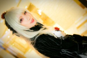 Rating: Safe Score: 0 Tags: 1girl 3d black_dress blurry blurry_background depth_of_field dress gothic_lolita lace lips lolita_fashion looking_at_viewer photo red_eyes solo suigintou upper_body white_hair User: admin