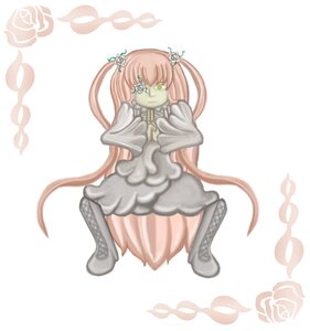 Rating: Safe Score: 0 Tags: 1girl boots dress flower hair_flower hair_ornament knee_boots long_hair pink_hair rose smile solo striped twintails very_long_hair User: admin