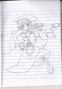 Rating: Safe Score: 0 Tags: 1girl image monochrome school_uniform sketch solo suiseiseki traditional_media weapon User: admin