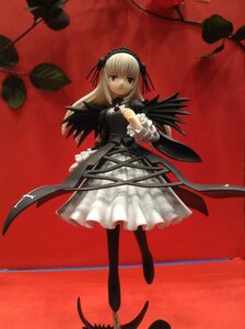 Rating: Safe Score: 0 Tags: 1girl blonde_hair boots doll dress flower frills full_body hairband long_hair long_sleeves looking_at_viewer red_background red_sky ribbon rose solo standing suigintou wings User: admin