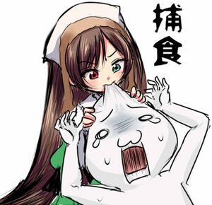Rating: Safe Score: 0 Tags: 1girl brown_hair head_scarf heterochromia image long_hair red_eyes simple_background solo suiseiseki sweat white_background User: admin
