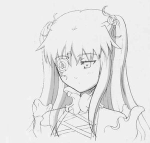 Rating: Safe Score: 0 Tags: 1girl greyscale hair_ornament image kirakishou long_hair monochrome simple_background sketch solo two_side_up upper_body User: admin