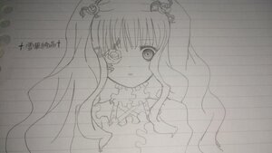 Rating: Safe Score: 0 Tags: 1girl blush hair_ornament image kirakishou long_hair monochrome sketch solo tears traditional_media twintails upper_body User: admin