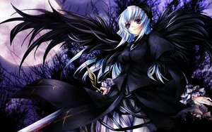 Rating: Safe Score: 0 Tags: 1girl black_dress black_wings cross dress flower frilled_sleeves frills full_moon hairband image juliet_sleeves lolita_hairband long_hair long_sleeves looking_at_viewer moon night outdoors puffy_sleeves rose silver_hair sky solo suigintou tree very_long_hair weapon wings User: admin