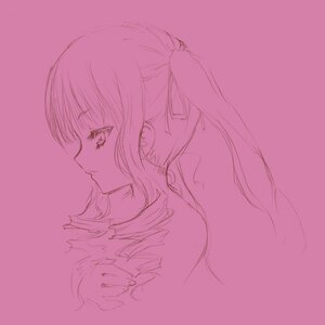 Rating: Safe Score: 0 Tags: 1girl auto_tagged bangs closed_mouth drill_hair eyebrows_visible_through_hair hair_ribbon image long_hair monochrome pink_background pink_theme profile ribbon shinku simple_background sketch solo upper_body User: admin