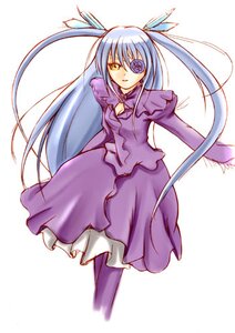 Rating: Safe Score: 0 Tags: 1girl barasuishou dress eyepatch frills image long_hair long_sleeves looking_at_viewer pantyhose purple_dress solo striped vertical_stripes very_long_hair white_background yellow_eyes User: admin