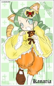 Rating: Safe Score: 0 Tags: 1girl animal_ears bloomers blue_eyes cat_ears drill_hair green_hair image kanaria long_sleeves solo twin_drills underwear User: admin