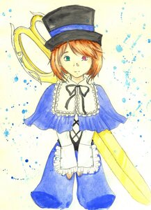 Rating: Safe Score: 0 Tags: 1girl blue_dress brown_hair capelet dress expressionless frills hat heterochromia image long_sleeves looking_at_viewer red_eyes ribbon short_hair solo souseiseki standing top_hat User: admin