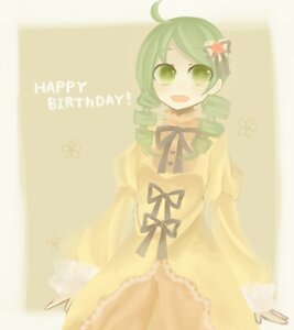 Rating: Safe Score: 0 Tags: 1girl :d ahoge dress drill_hair flower frills green_eyes green_hair hair_flower hair_ornament image kanaria long_sleeves looking_at_viewer open_mouth ribbon smile solo twin_drills yellow_dress User: admin