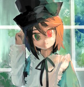 Rating: Safe Score: 0 Tags: 1girl black_ribbon brown_hair dress green_dress green_eyes hat heterochromia image long_sleeves looking_at_viewer neck_ribbon rain red_eyes ribbon short_hair smile solo souseiseki suiseiseki upper_body User: admin