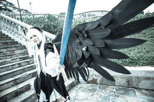 Rating: Safe Score: 0 Tags: 1girl dress long_hair monochrome solo standing suigintou white_hair wings User: admin